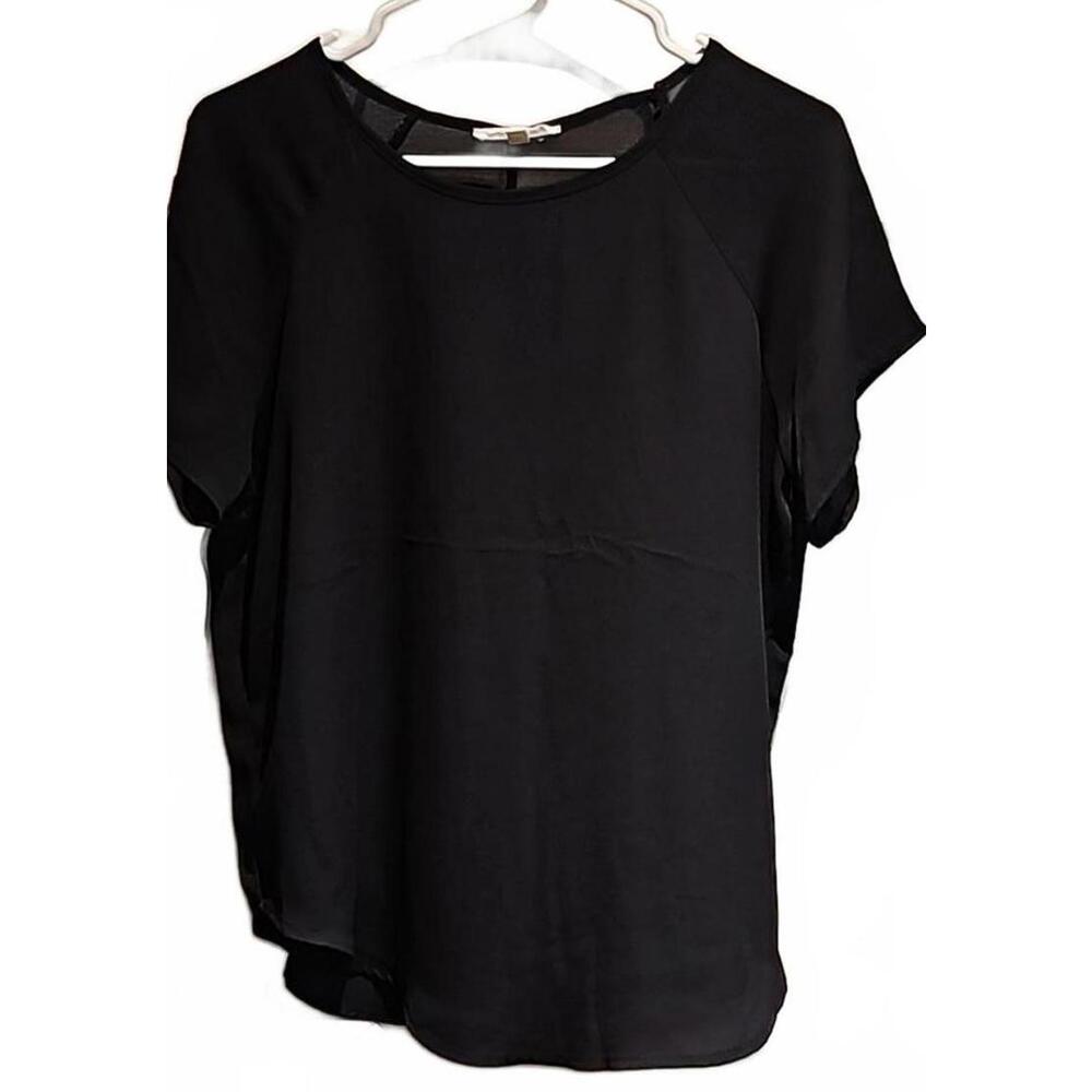 June & Hudson black blouse with split back. Size L